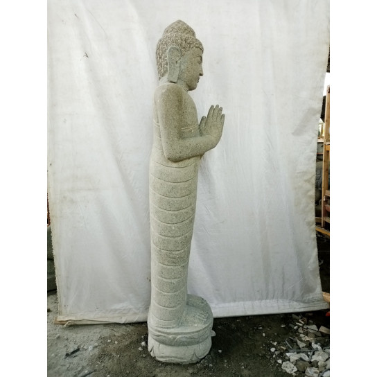 Estatua jardin de piedra buda de pie rezo 1,50 m