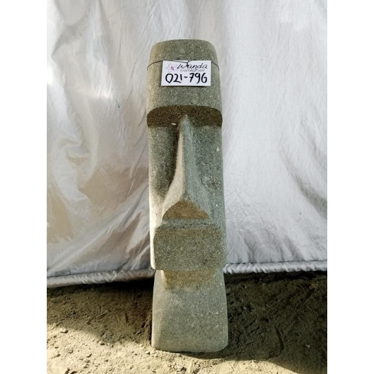 Estatua jardín de piedra natural moái de 60 cm