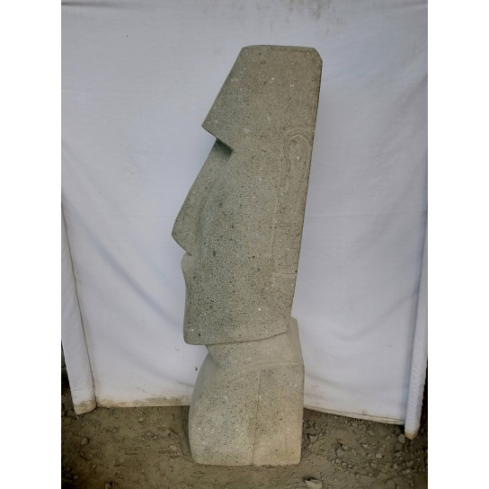 Estatua jardin moai de piedra volcanica 120 cm