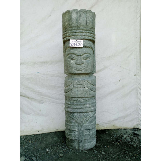 Estatua jardin tiki inka de piedra volcánica 1 m