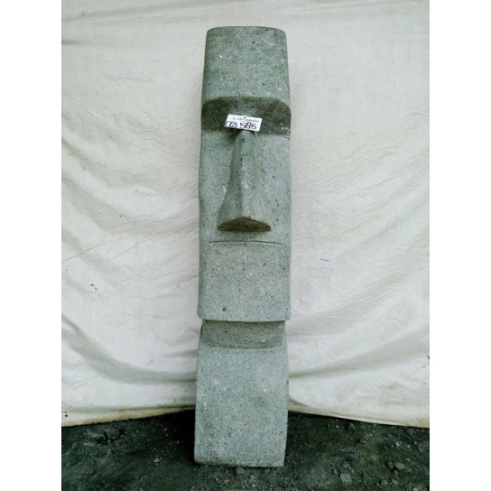 Estatua jardin zen moai cara de piedra volcanica 120cm.