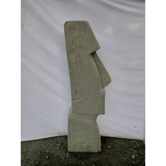 Estatua moái jardín zen roca volcánica 100 cm