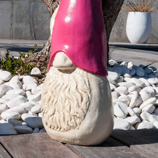Estatua moderna de jardín tomte sueco rosa 50 cm
