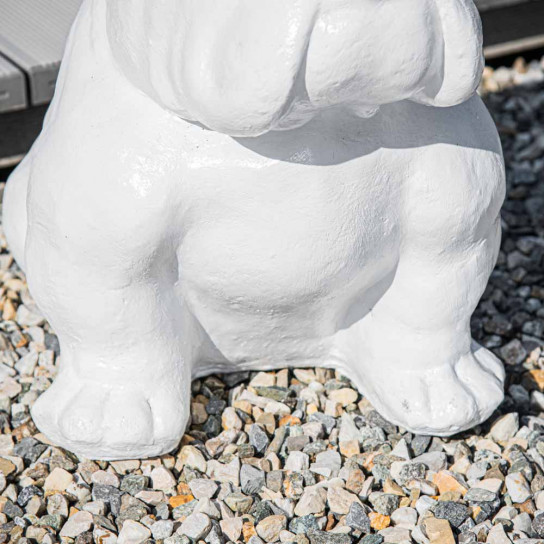 Estatua moderna perro bulldog blanco 40cm