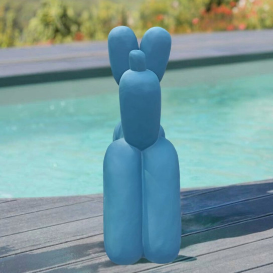 Estatua perro globo azul 100 cm