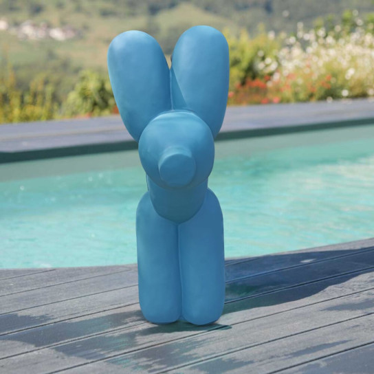 Estatua perro globo azul 100 cm
