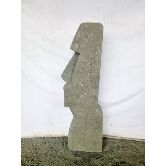 Estatua rostro alargado de moái jardín zen 100 cm