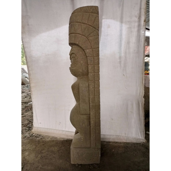 Estatua tiki polinesio rambut de piedra volcánica 1,50 m