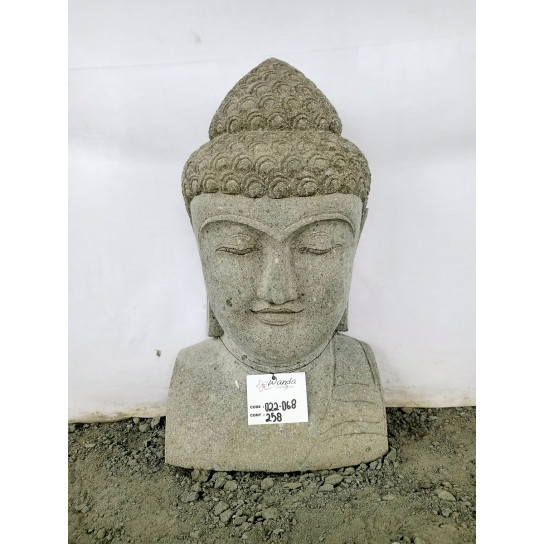 Estatua zen busto buda de piedra volcánica 70 cm