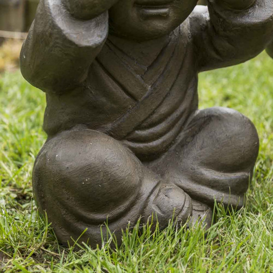 Estatuas monje de la sabiduría con pátina marrón envejecido 40 cm