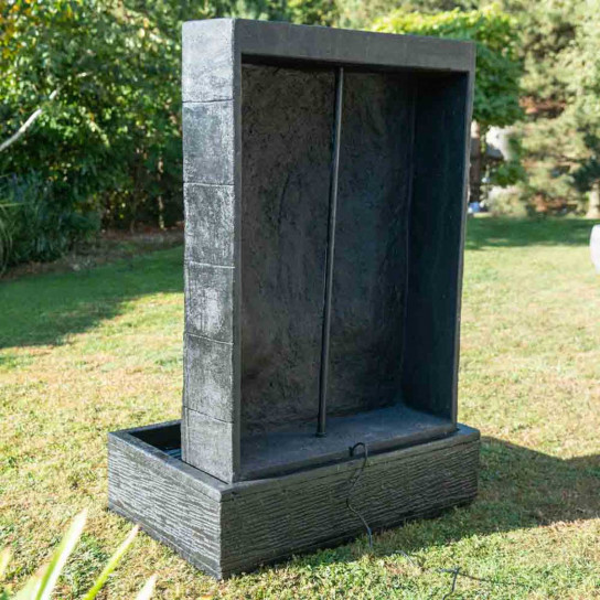 Fuente de jardín pared de agua rostro de buda 1,50 m negro