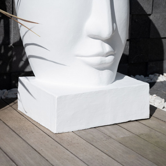 Gran estatua cara blanco de jardín de diseño