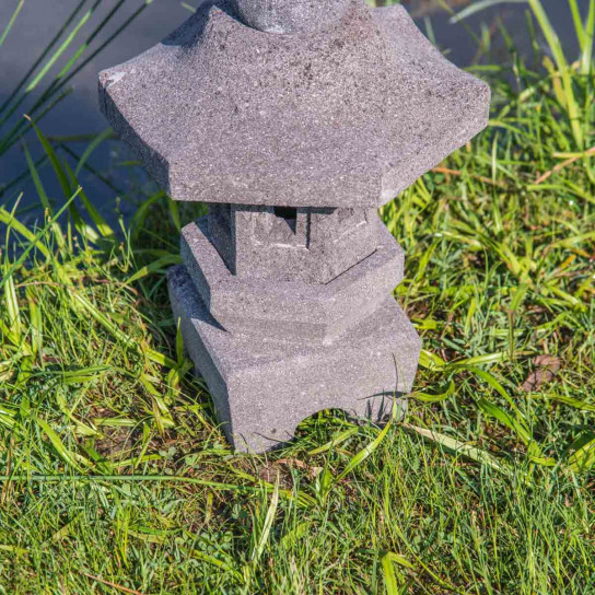 Lámpara japonesa toro jardín zen de piedra de lava 50 cm