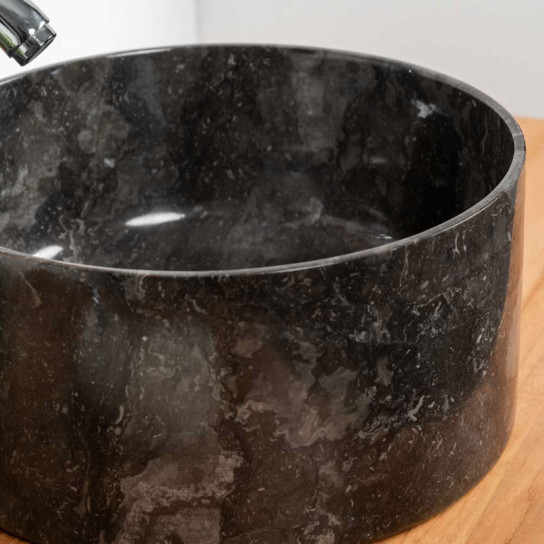 Lavabo de mármol cuarto de baño Ulysse 30 cm negro