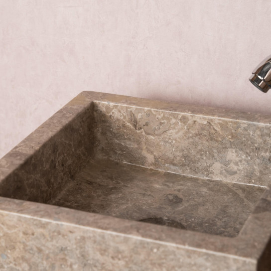 Lavabo sobre encimera cuarto de baño de mármol Milán gris 30 cm