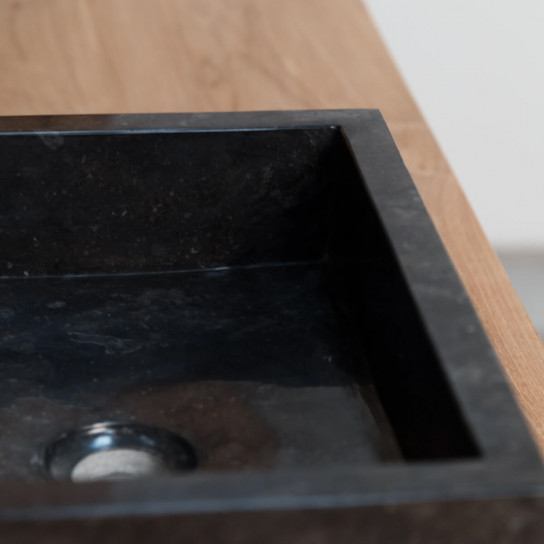 Lavabo sobre encimera cuarto de baño Milán rectángulo 30 x 40 cm negro