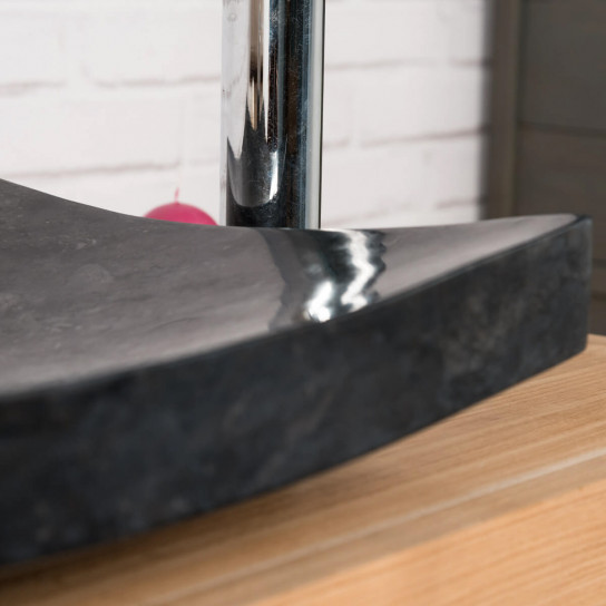 Lavabo sobre encimera grande 50 cm negro rectángulo de mármol Génova pulido