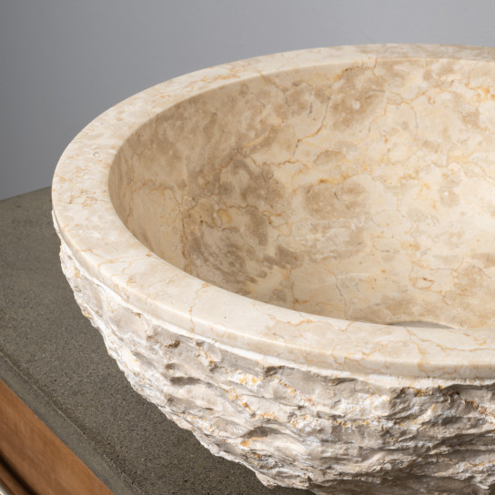 Lavabo sobre encimera Roma de mármol crema 40 cm