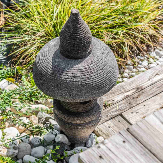 Linterna japonesa de piedra de lava 55 cm jardín zen