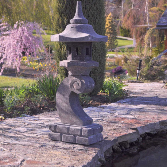Linterna japonesa de piedra de lava 90 cm lámpara jardín terraza