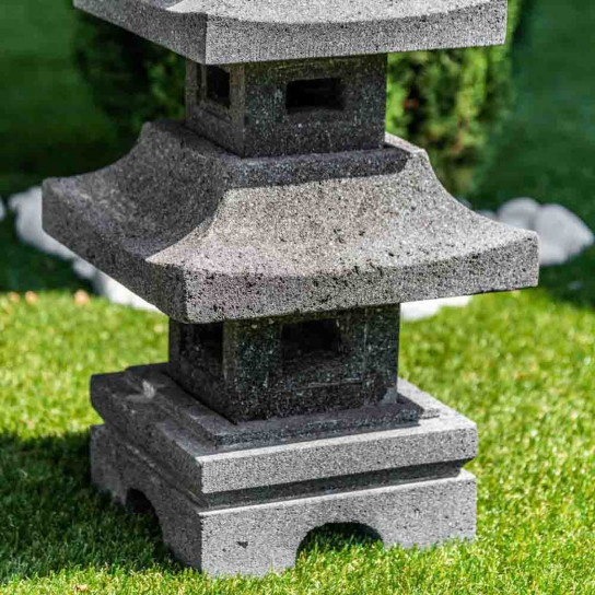 Linterna japonesa pagoda de piedra de lava 80 cm