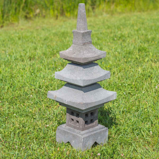 Linterna japonesa pagoda de piedra de lava 90 cm