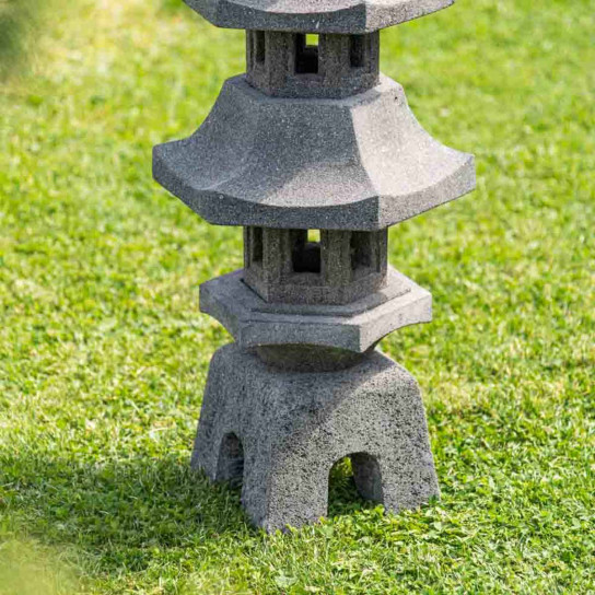 Linterna japonesa pagoda de piedra de lava jardín zen 100 cm