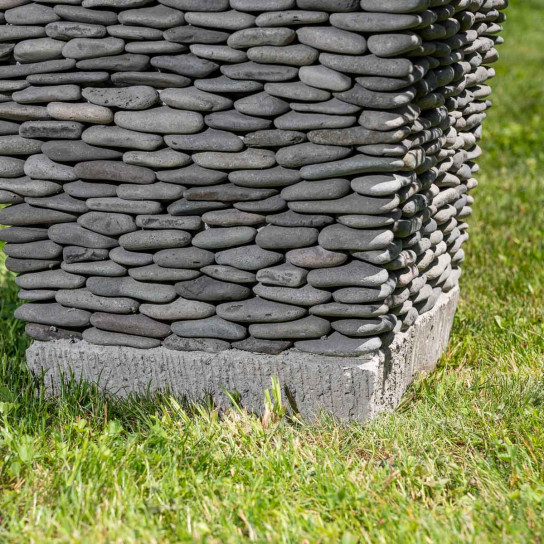 Maceta tiesto jardinera cuadrada piedra 50 cm jardín exterior zen