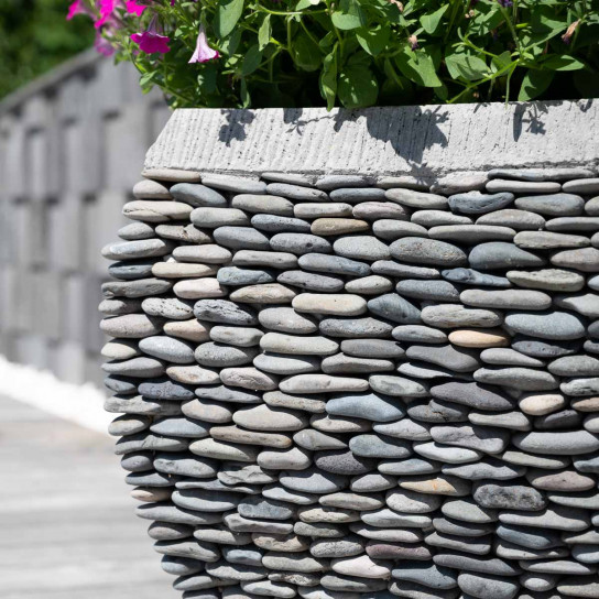 Maceta tiesto jardinera moldeada piedra 50 cm jardín zen