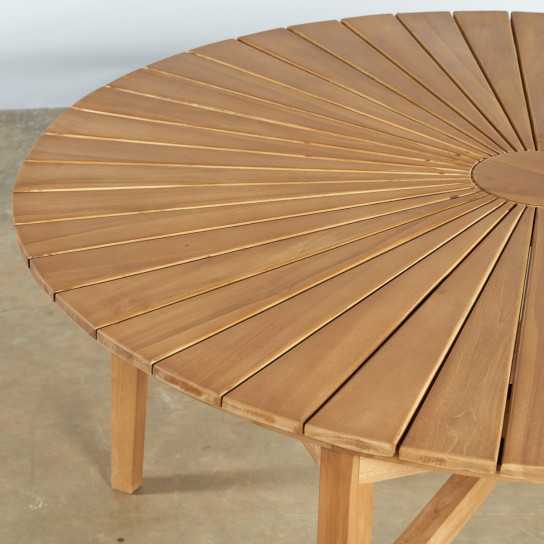 Mesa de jardín redonda de teca 150 cm Roxan