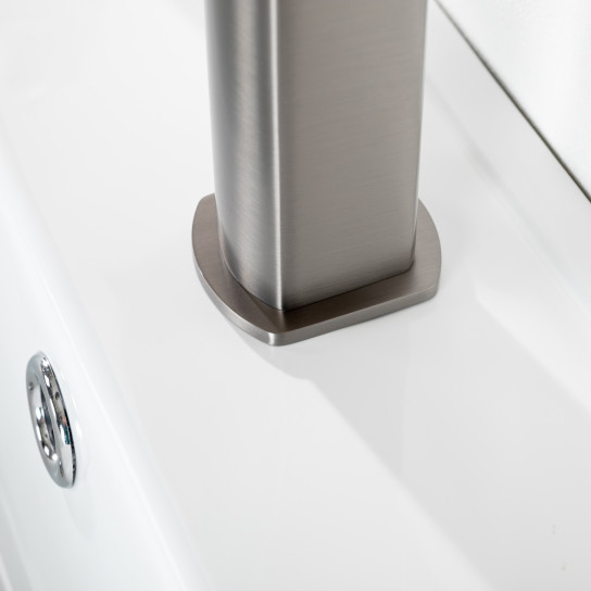 Mezclador baño para lavabo Louga gris metal