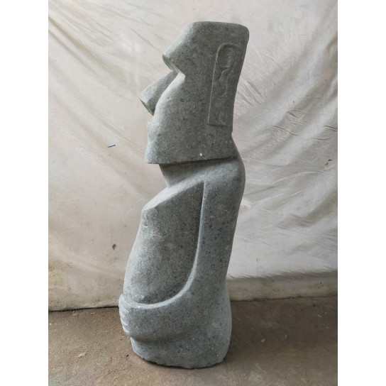 Moai polinesio de pie en piedra 80 cm