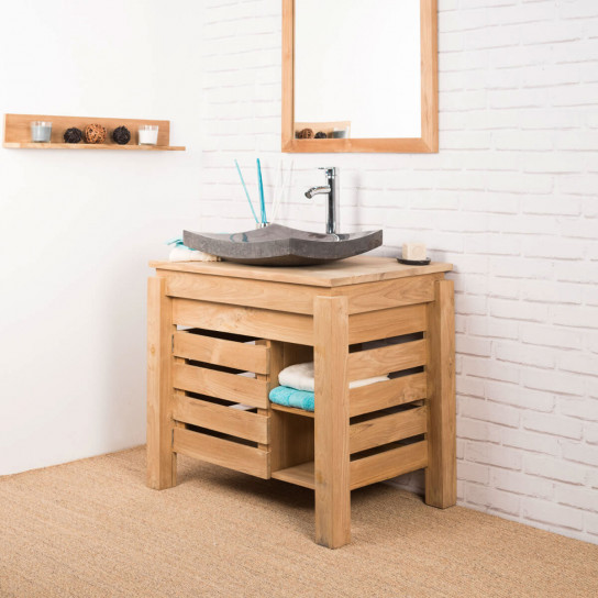 Mueble para cuarto de baño de teca Zen 85 cm