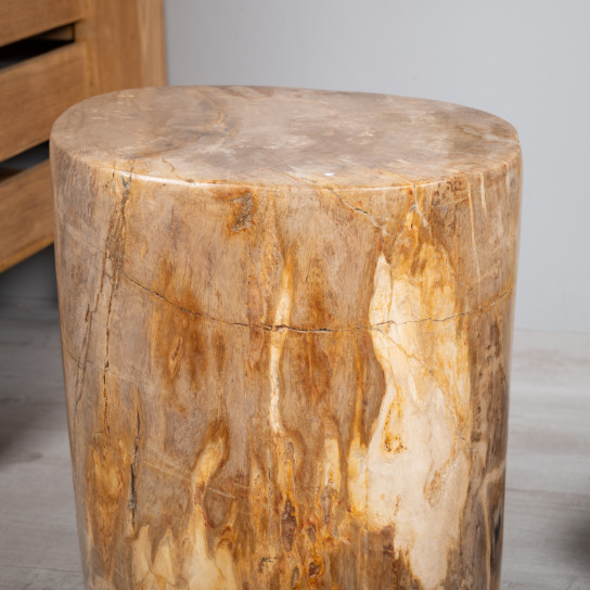 Puf de madera fosilizada 50 cm