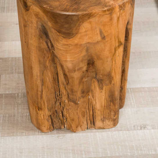 Taburete de madera de raíz de teca LODGE