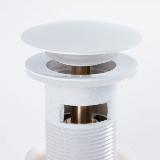 Válvula pop-up lavabo con rebosadero, blanca