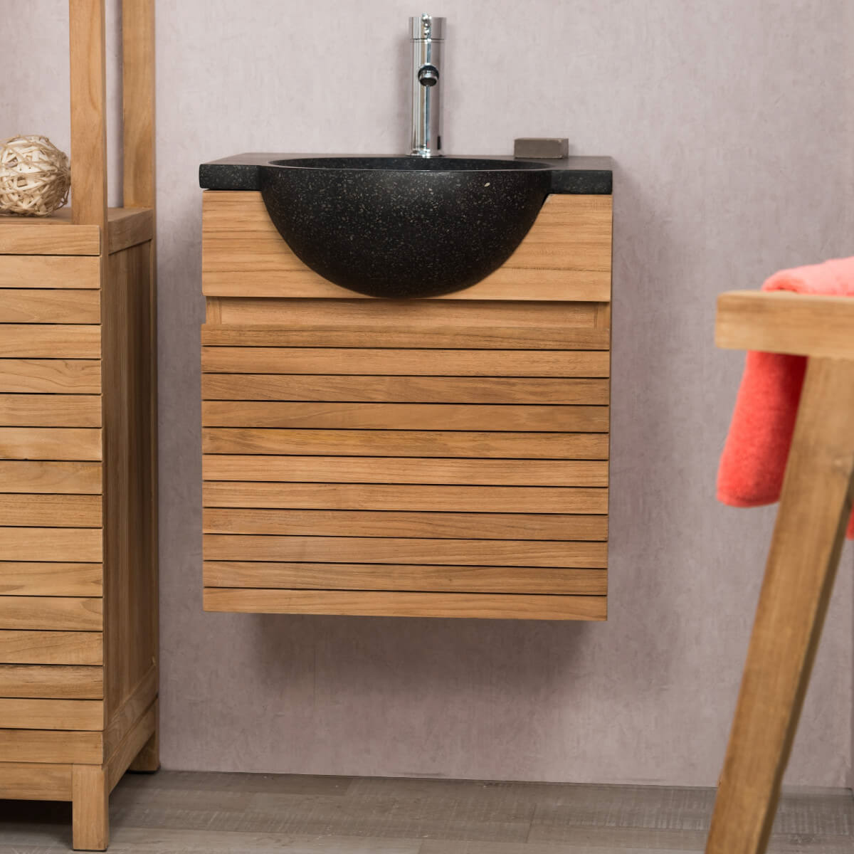 Mueble de lavabo suspendido - NATURA - UAB KAME - de chapa de madera / de  cerámica / contemporáneo
